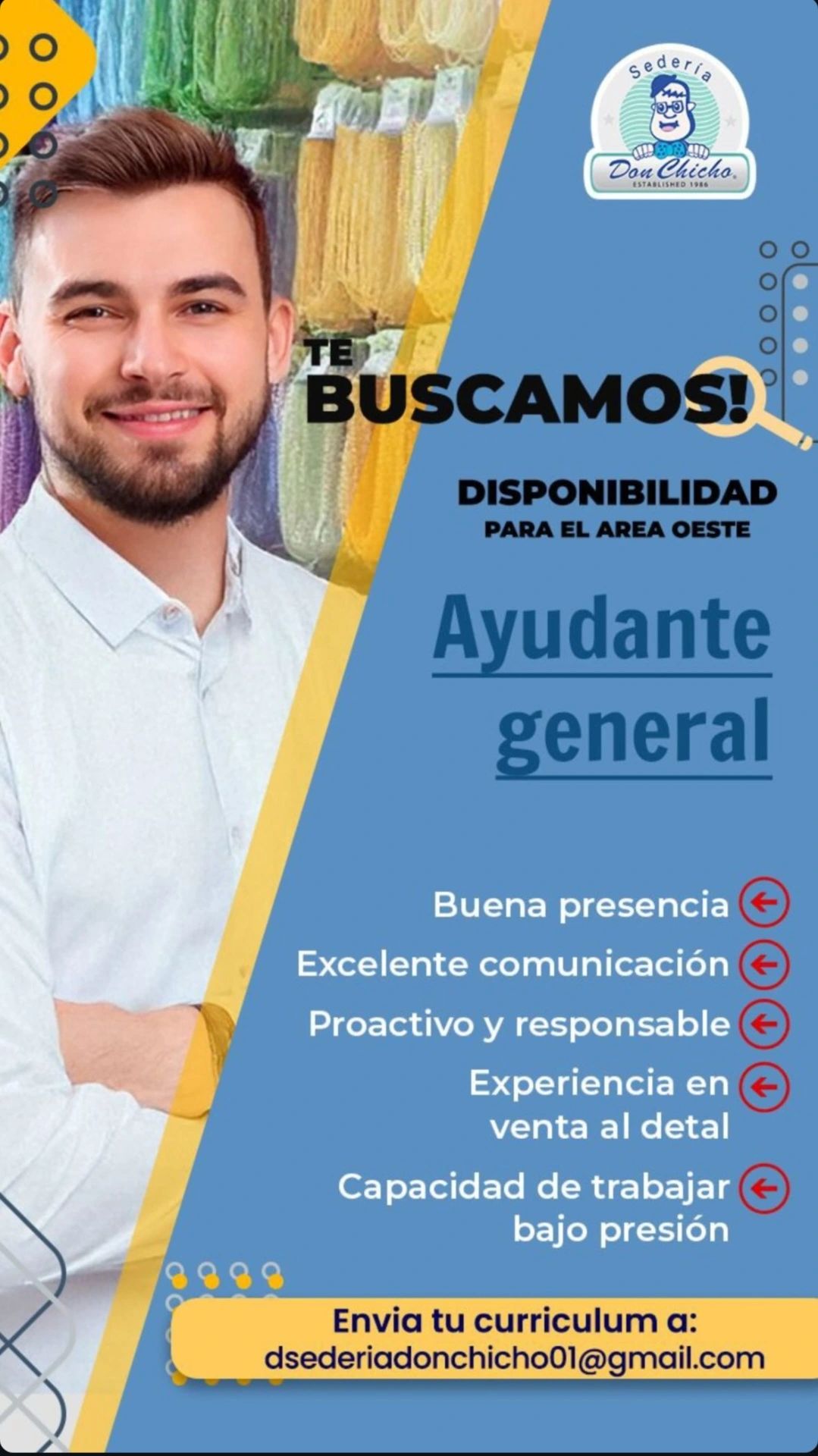 vacante ayudante general en don chicho
