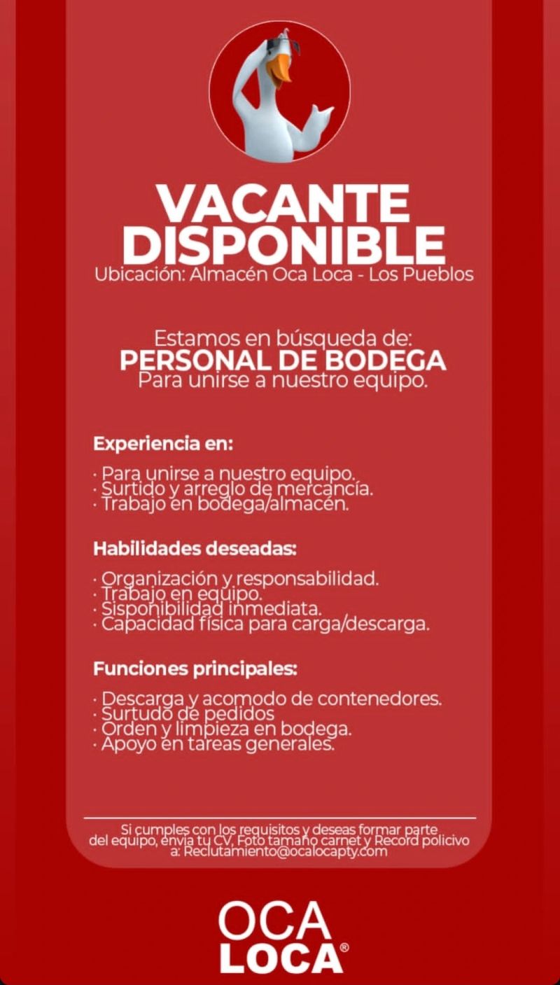 vacantes en la oca loca